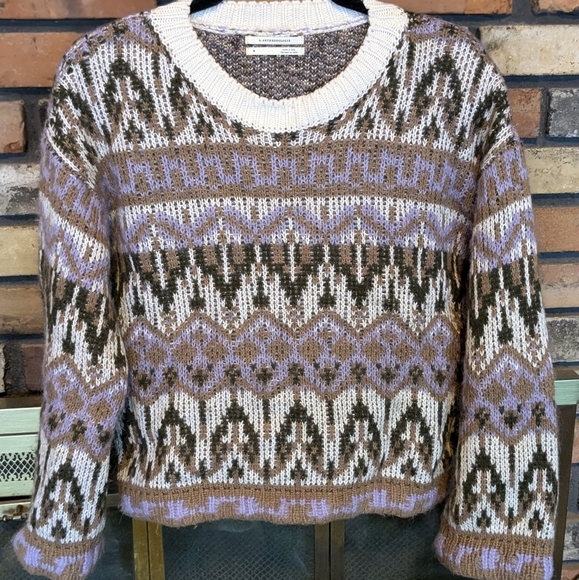 Anthropologie Fabiana Cropped Fair Isle Sweater - Picture 4 of 7